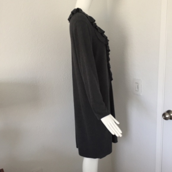 Tahari gray ruffle trim Dress - Picture 3 of 5